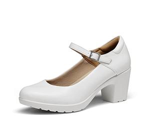 DREAM PAIRS Damen Mary Janes Pumps Chunky High Heel Kleid Schuhe Dicker Absatz Pumps für Damen,Size 37,Weiss,SDPU2231W-E