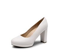 DREAM PAIRS Damen Pumps Anzugschuhe Klassische High Heels für Damen mit Plateau für Business und Arbeit,Size 41,Weiss-Pu,DWUMPU2505