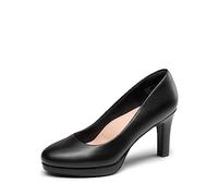 DREAM PAIRS Damen Pumps Anzugschuhe Klassische High Heels für Damen mit Plateau für Business und Arbeit,Size 38,Schwarz-Pu,SDPU2365W