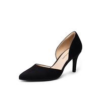 DREAM PAIRS Damen Pumps High Heel mit Stiletto-Absatz, geschlossener Spitze und D'Orsay-Schnitt Elegante Slip on Schuhe Brautschuhe,Size 43,Schwarz-Wildleder,DWUMPU2512