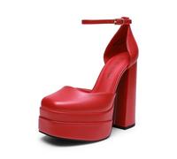 DREAM PAIRS Damen-Pumps mit geschlossener Zehenpartie,Size 38,Rot,SDPU2319W