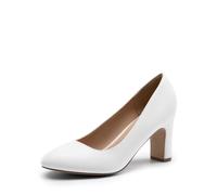 DREAM PAIRS Damen-Pumps mit geschlossener Zehenpartie,Size 41,Weiss,DWUMPU2515