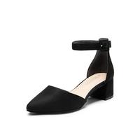 DREAM PAIRS Damen Pumps mit hohem Blockabsatz und geschlossener Zehenpartie klobige Hochzeits-Pumps,Size 41.5,Schwarz/Wildleder,Angela