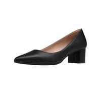 DREAM PAIRS Damen Pumps mit klobigem spitzer Blockabsatz und niedrigem Absatz,Size 43,Schwarz/Pu,DPU212