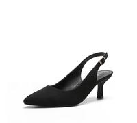 DREAM PAIRS Damen Pumps Slingback Sandalen Pumps für Damen Pointed Toe Kleid Partei Gericht Schuhe Damen Kitten Heel Hochzeit Schuhe,Size 39,Schwarz-Wildleder-1,SDPU2444W