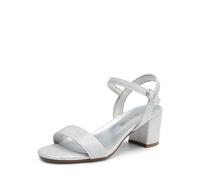 DREAM PAIRS Damen-Sandalen mit hohen Absätzen Modische Blockabsätze-Sandals mit offenem Zehenbereich und Pumpabsatz,Size 40,Silber-Glitzer,SDHS2412W