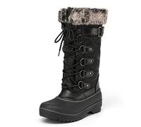 DREAM PAIRS Damen Schneestiefel Schnürung Wasserdichtes Obermaterial Kunstpelz-Futter rutschfeste Sohle SCHWARZ 40 Avalanche-E