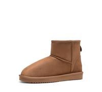 DREAM PAIRS Damen Schneestiefel Winterstiefel Snow Boots Bequeme Flache Schuhe Wärme und Komfort FuzzyClassic I Niedriger Stiefel,Size 41.5,Kamel,DSB214-1
