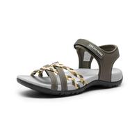 DREAM PAIRS Damen Sportsandalen mit gepolstertem Eva-Fußbett & Rutschfester Gummisohle, Atmungsaktive Outdoor-Sandalen für Strand, Wandern & Alltag,Size 38,Khaki,DWUMST2504