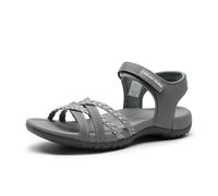 DREAM PAIRS Damen Sportsandalen mit gepolstertem Eva-Fußbett & Rutschfester Gummisohle, Atmungsaktive Outdoor-Sandalen für Strand, Wandern & Alltag,Size 40.5,Grau,DWUMST2504