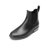 DREAM PAIRS Damen Warmer Gummistiefel Kurze gefütterte Chelsea Boots,Size 37,Schwarz,SDRB2403W-E