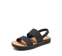 DREAM PAIRS Damen Wasser Sandalen Bequeme Flache Strand Plattform Elegante Sommer Gehschuhe,Size 39,Schwarz,SDFS26006W