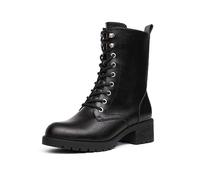 DREAM PAIRS Damenstiefel Mid-Calf Schnürstiefel Kampfstiefel Herbst Winter Schuhe damen Bequemer Reißverschluss women fashion combat boots DMB214-E SCHWARZ 38(EUR)
