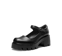 DREAM PAIRS Frauen Chunky Plattform Mary Janes Schuhe Schnalle Riemen Runde Zehe Wohnungen Seicht Mund Japanisch Süß Lolita Prinzessin Schuhe,Size 41,Schwarz-Pu,SDPU2346W-NEW-E