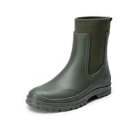 DREAM PAIRS Gummistiefel Damen Bequem Chelsea Boots | Hautfreundlicher Kragen, Dehnbarer Baumwollstoff für Verschiedene Wadenweiten, Bequemer 3cm Absatz, Rutschfeste Sohle