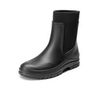 DREAM PAIRS Gummistiefel Damen Bequem Chelsea Boots | Hautfreundlicher Kragen, Dehnbarer Baumwollstoff für Verschiedene Wadenweiten, Bequemer 3cm Absatz, Rutschfeste Sohle