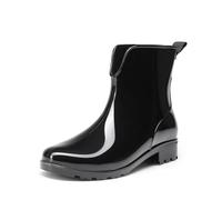 DREAM PAIRS Gummistiefel Damen Kurz Wasserdicht Elegant Elke Damen Kurz Wasserdicht Damenschuhe Elegant und Bequem,Size 36,Schwarz,SDRB2417W-E