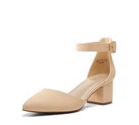 DREAM PAIRS Hochzeitsschuhe Damen Spangenpumps Tanzschuhe Sandaletten mit Blockabsatz Slingback Pumps,Size 43,Nackt/Nubuck,ANNEE