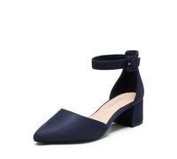 DREAM PAIRS Hochzeitsschuhe Damen Spangenpumps Tanzschuhe Sandaletten mit Blockabsatz Slingback Pumps,Size 41,Navy-Wildleder,SDPU2438W-E