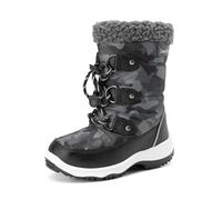 DREAM PAIRS Jungen Mädchen Unisex Kinder Schneestiefel Skistiefel Winterstiefel Outdoor Wasserdicht rutschfest Winter Plus Samt Warm Kunstfell Futter Snowboots,Size 31,Schwarz/Weiss,SDSB2228K