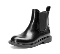 DREAM PAIRS Mädchen Jungen Stiefel mit mittlerer Wade Stiefeletten Kinder Chelsea Boots Herbststiefel Fashion Reißverschluss Gummistiefel,Size 30,Schwarz,KKUMAB2501