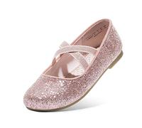 DREAM PAIRS Mädchen Mary Jane Strap Flache Schuhe Ballerinas Prinzessin Schuhe Flache Schulschuhe ROSA 38EU/6 Angie-2