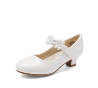 DREAM PAIRS Mädchen Mary Jane Strap Flache Schuhe Ballerinas Prinzessin Schuhe Flache Schulschuhe,Size 32,Weiss,SDFL2317K