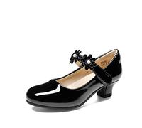 DREAM PAIRS Mädchen Mary Jane Strap Flache Schuhe Ballerinas Prinzessin Schuhe Flache Schulschuhe,Size 31,Schwarz,SDFL2317K