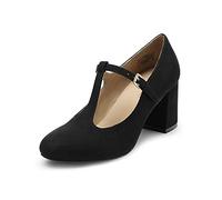 DREAM PAIRS Mary Jane Pumps mit T-Riemen, Hochzeitsschuhe für Damen,Size 35,Schwarz,DPU211