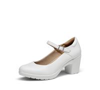 Dream Pairs Mary Janes Damen-Pumps mit niedrigem Blockabsatz, Knöchelriemen, geschlossener Zehenbereich, Bequeme Arbeitspumps, bequem, runde Zehenpartie, Kleid, Hochzeitsschuhe