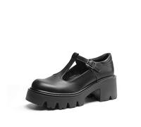 DREAM PAIRS Mary Janes Schuhe,Schwarz-Pu,41