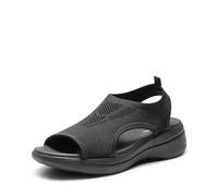 DREAM PAIRS Sandalen Damen Trekkingsandalen Wandersandalen, Atmungsaktive Sportsandalen mit Eva-Fußbett, Leicht & rutschfest für Wandern, Strand & Camping,Size 40.5,Schwarz,DWUMST2508