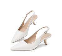 DREAM PAIRS Slingback Kitten Heels Pumps | Bequeme Elegante Party Brautschuhe mit spitzer Zehenpartie festliche Anlässe für Damen