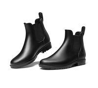 DREAM PAIRS Stiefel Damen Gummistiefel Damen Chelsea Boots Damen Frauen Ankle Wellies Wasserdicht Regenstiefel,Size 39,Schwarz,SDRB2201W-E