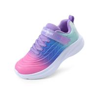 DREAM PAIRS Turnschuhe Kinder Sportschuhe Mädchen Jungen Sneaker Atmungsaktiv Laufschuhe Outdoor Klettverschluss,Size 35,Rosa/Blau/Grün,SDRS2411K