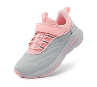 DREAM PAIRS Unsex Kinder Sneaker verschleißfest Wasserfest Turnschuhe Mädchen Jungen Sportschuhe mit Klettverschluss Laufschuhe,Size 31,Hellgrau/Rosa,SDRS2335K