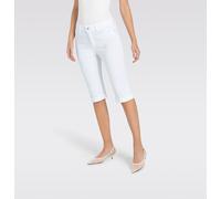 Caprijeans MAC "Dream-Sum", Damen, Gr. 34, N-Gr, weiß (weiß denim), Denim/Jeans, Obermaterial: 75% Baumwolle, 12% Modal, 9% Polyester, 4% Elasthan, casual, figurbetont kniebedeckend, Jeans, Bequemer S