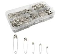 Dreamil 260 Stück Sicherheitsnadeln Set, Silber Haltbar Sicherheitsnadeln, 5 Größen (19mm-55mm), Sicherheitsnadel aus Edelstahl, für Kleidung Nähen Schneiderei DIY(Silber)