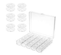 Dreamil Nähmaschine Spulen Box,25 Fächer Kunststoff-Nähspule,Spulenbox aus Kunststoff,Spulenaufbewahrungsbox,für Gängige,Spule Nähmaschine (Transparente Farbe)