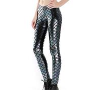 Dreamskull Leggings Jeggings Treggings Bleistifthose Stretchhose Damen Frauen Hose Lang High Waist Skinny Slim Fit Yoga Stretch Workout Fitness Schuppen Bunt Große Größen S-4XL