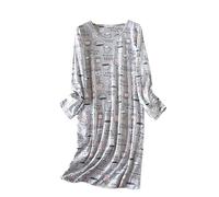 Dreamskull Nightdress for Ladies Women Long Sleeve Nightie Loose Nightshirt Cartoon Stely Nightgowns Home T-Shirt Dress for Spring
