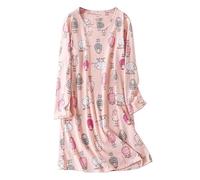 Dreamskull Nightdress for Ladies Women Long Sleeve Nightie Loose Nightshirt Cartoon Stely Nightgowns Home T-Shirt Dress for Spring