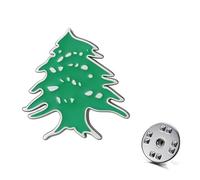 Dreamtimes Brosche „Zeder des Libanon“ für Damen und Herren - Anstecknadel aus Edelstahl mit dem ewigen Baum des Lebens als Symbol für Stärke und Widerstandsfähigkeit (Silber)