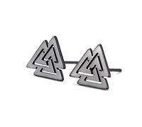 Dreamtimes Keltische Ohrringe Wikinger Ohrstecker für Männer Irischer Ohrstecker Schmuck Edelstahl Ohrringe Symbol des Vintage Amulett Ohrstecker Geschenke für Frauen Mädchen Teenager (Schwarz)