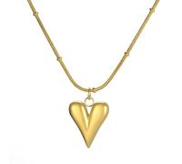 Dreamtimes Puffy Heart Charm Halskette für Frauen Liebe Herz Anhänger Halskette für Frauen niedlich kleines Herz Anhänger Choker Schutz Gebet Glaube Schmuck