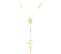 Dreamtimes Rosenkranz Perlen Katholische Halskette Jungfrau Maria/St. Christopher Halskette Gebetsrosenkränze mit Jesus Kreuz Edelstahl Gebetsrosenkranz Halsketten für Frauen