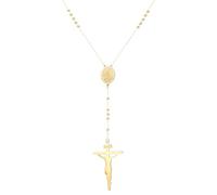 Dreamtimes Rosenkranz Perlen Katholische Halskette Jungfrau Maria/St. Christopher Halskette Gebetsrosenkränze mit Jesus Kreuz Edelstahl Gebetsrosenkranz Halsketten für Frauen