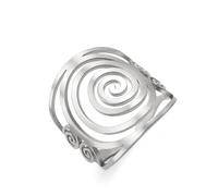 Dreamtimes Runde Spirale Ringe für Frauen Wirbel Geometrischer Ringe Spirale Wirbel Ringe Geflochtene Wrap Style Frauen Edelstahl Übertrieben Einstellbare Daumen Offener Ringe Modeschmuck