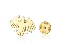 Dreamtimes Syria Eagle New Flag Brooch Pin für Frauen und Männer Vintage Eagle of Saladin Edelstahl-Brosche Ethnischer syrisch-arabischer Erbe-Schmuck (Gold)
