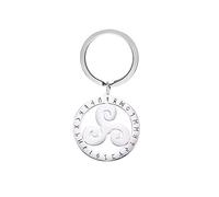 Dreamtimes Viking Schlüsselanhänger Edelstahl 24 nordische Runen Schlüsselanhänger Odin Symbol Viking Irish Celtic Knot Schlüsselanhänger für Männer Frauen Viking Amulett Schmuck (Triskele)